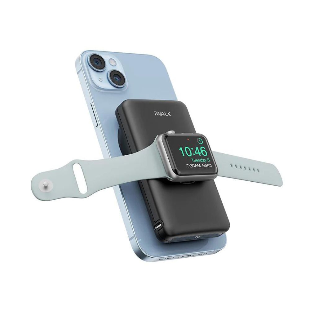iWalk Mag-X Magnetic Wireless Power Bank 10000 mAh with Apple Watch Charging Port (Black)