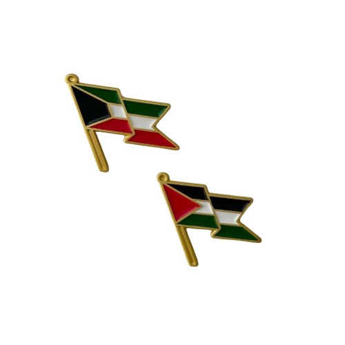 صوغة دبوس علم الكويت وفلسطين