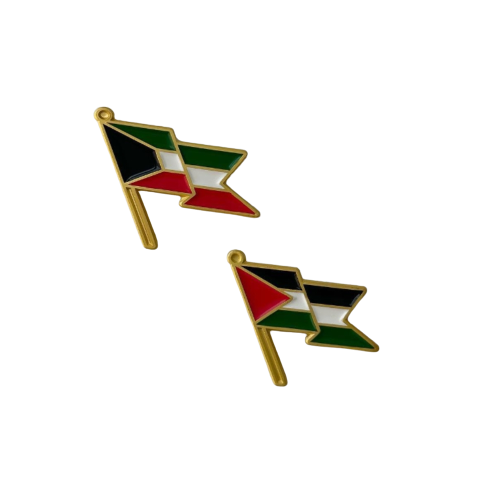 Sougha Kuwait &amp; Palestine Flag Pin