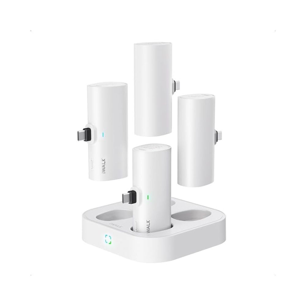 آي ووك 4 في 1 لينك مي برو بطارية الجيب 4500 مللي 2 يو اس بي سي 2 ايفون (ابيض)