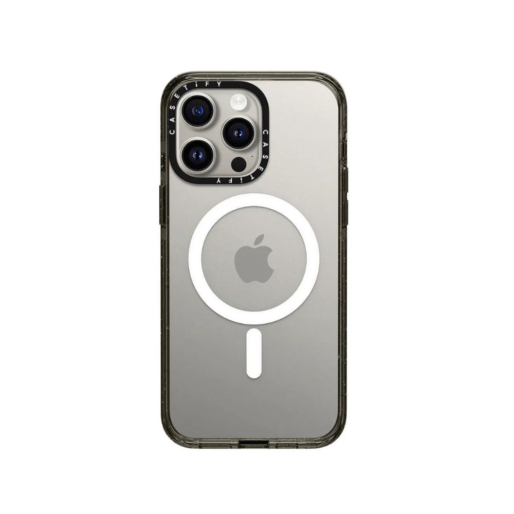 Casetify Magsafe Impact Case for iPhone 15 Pro (Clear Black)