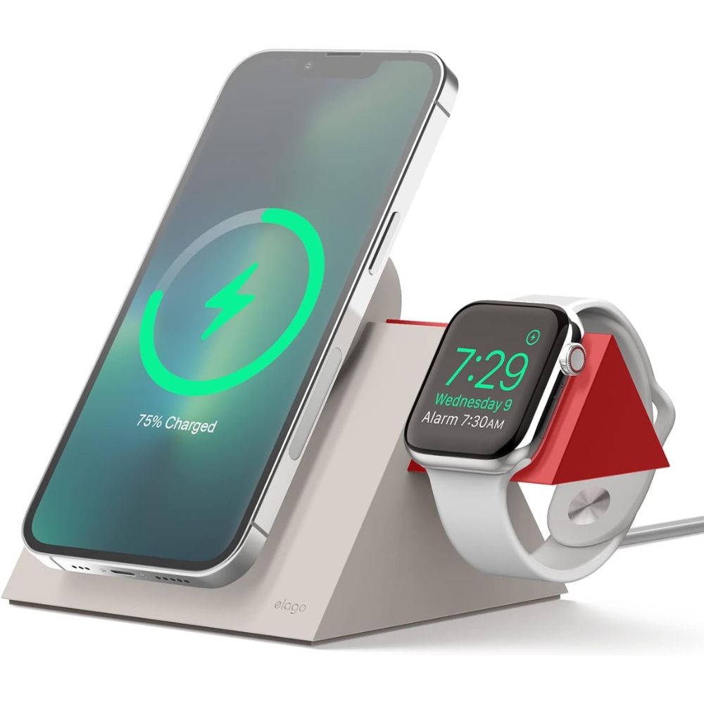 Elago MS5 Magsafe Duo Charging Station (Stone/Red)