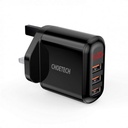 Choetech 5V/3.4A 3*USB-A Digital Wall Charger (Black)