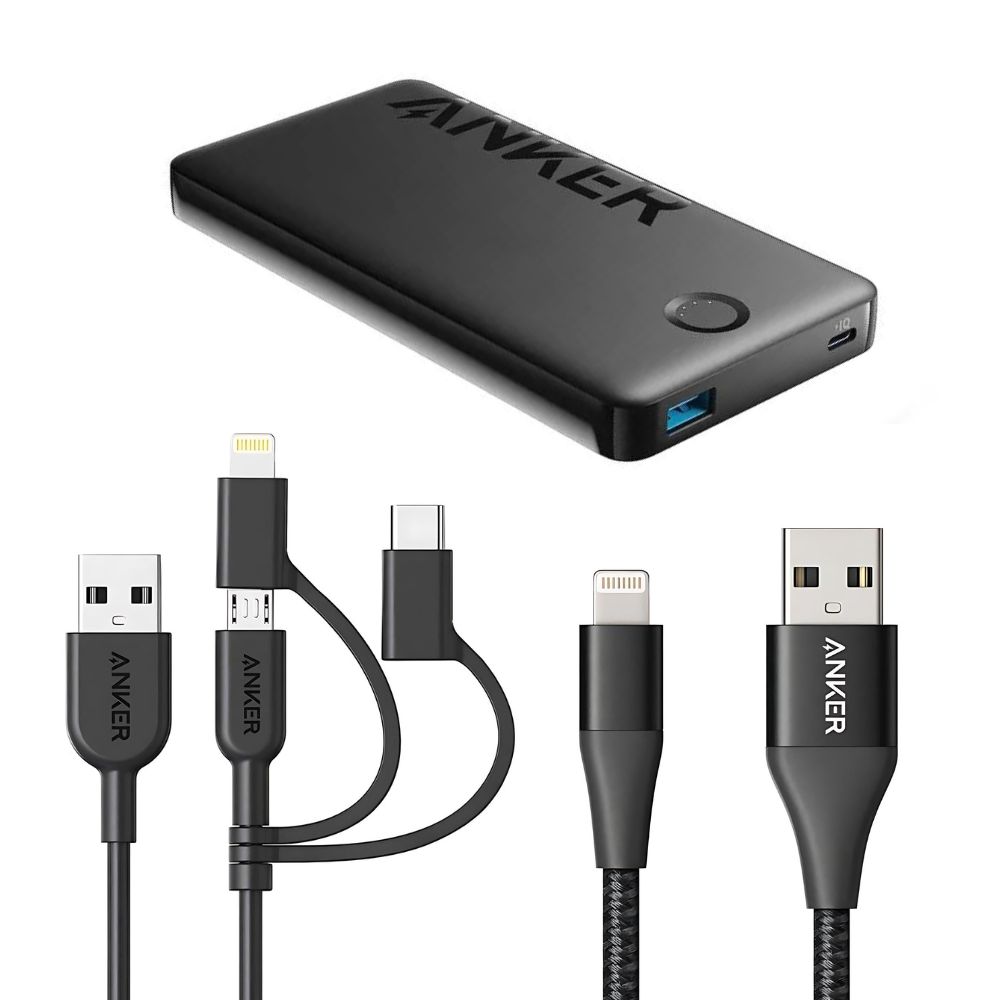 Anker The Multiverse set (PowerCore PIQ 10K,  3 in 1 PowerLine Cable 0.9m, PowerLine Lightning Cable 1.8m)