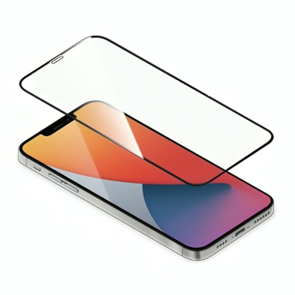 توري واقي شاشة مضاد للبكتيريا لهاتف آيفون 12 برو ماكس (اسود)