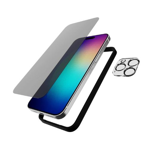 تيك 21 واقي شاشة وعدسة الكاميرا لهاتف ايفون 15 برو (الخصوصية)