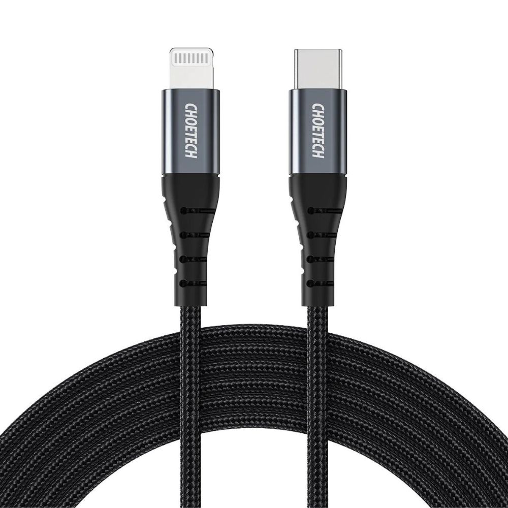 Choetech MFI Nylon Braided Type C-Lightning Cable 1.2M (Black)