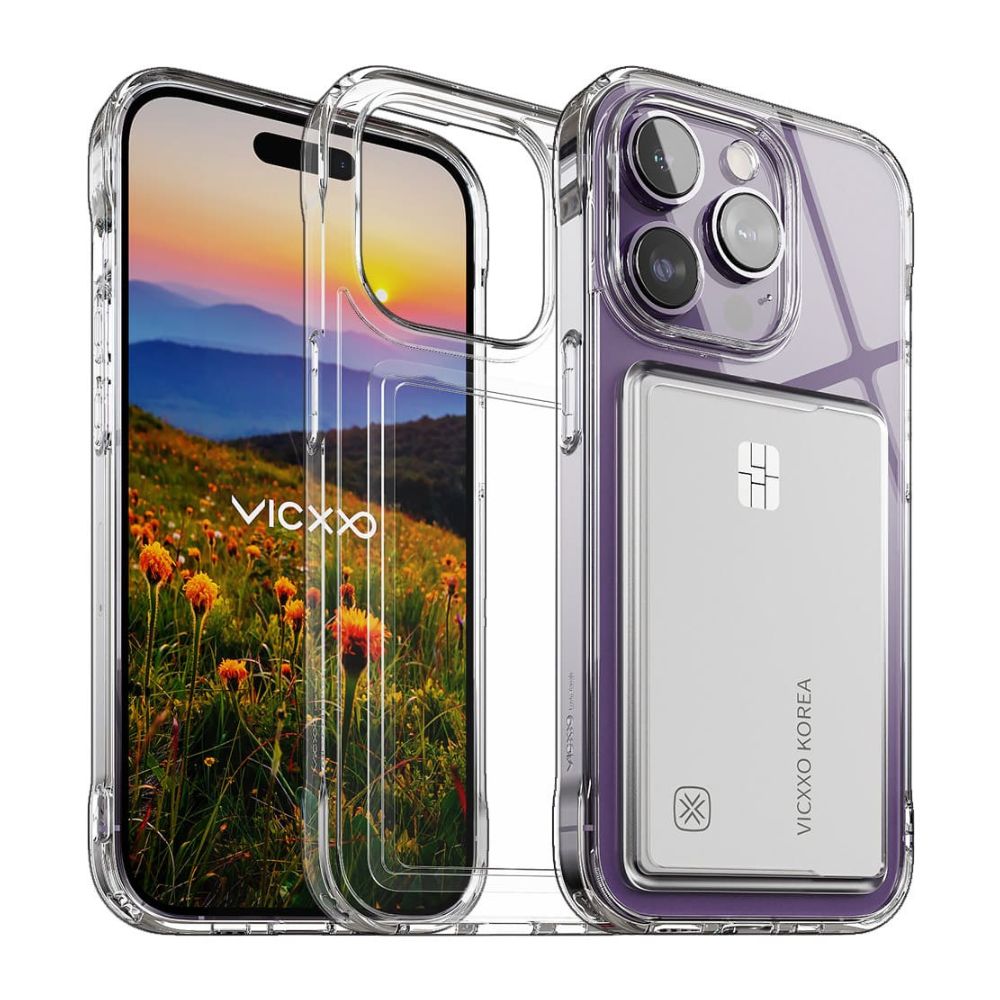 Vicxxo Levic Tough Cardslot Cover for iPhone 14 Pro Max (Clear)