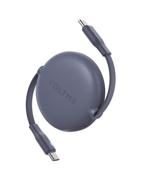 Voltme Powerlink YoYo Cable 5A 1.0M Retractable (Dual-Way Retractable Cable) Type C to Type C (Navy Blue)