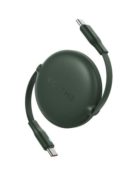 Voltme Powerlink YoYo Cable 5A 1.0M Retractable (Dual-Way Retractable Cable) Type C to Type C (England Green)