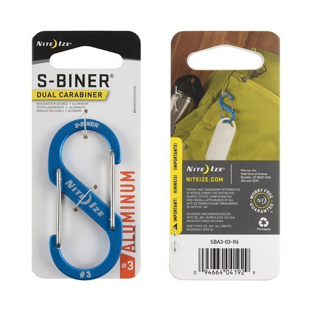 NiteIze S-Biner Aluminum Dual Carabiner #3 (Blue)