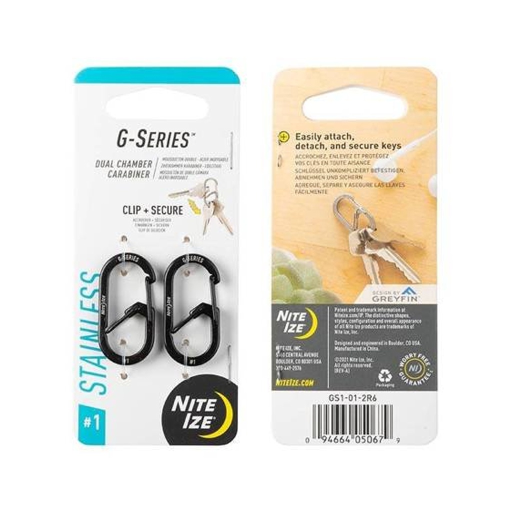 NiteIze G-Series Dual Chamber Carabiner #1 (Black)
