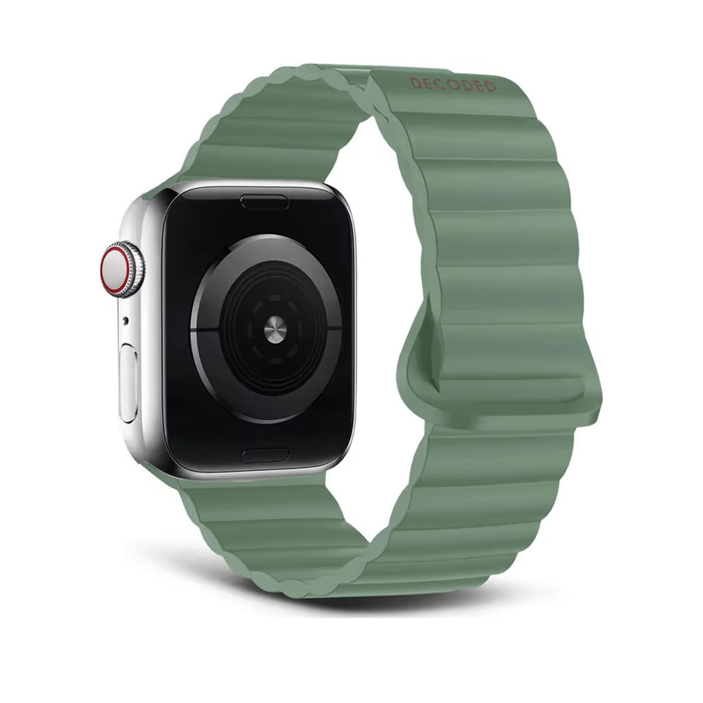  Decoded Silicone Magnet Traction Loop Strap Lite for AppleWatch 45/44/42mm (Sage Leaf Green)