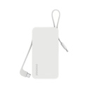 Momax 1-Power Vital+ 10000mAh Battery Pack with Dual Built-in USB-C Cable (White)