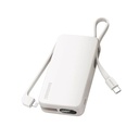 Momax 1-Power Vital+ 10000mAh Battery Pack with Built-in USB-C and Lightning Cable (White)