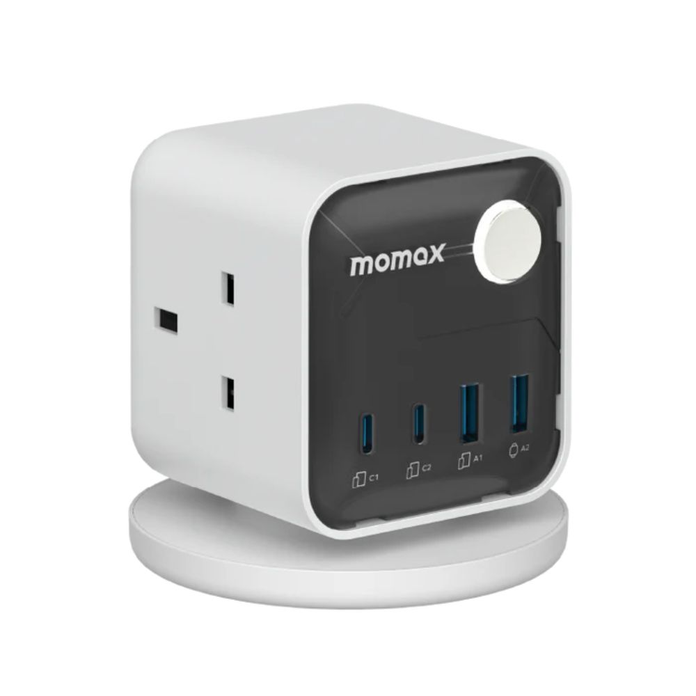 Momax 1-Charge Work Flow 3-Outlet Power Cube with USB (White)