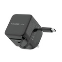 Momax 1-Charge+ 1-Port GaN 35W charger with Retractable USB-C Cable (Black)