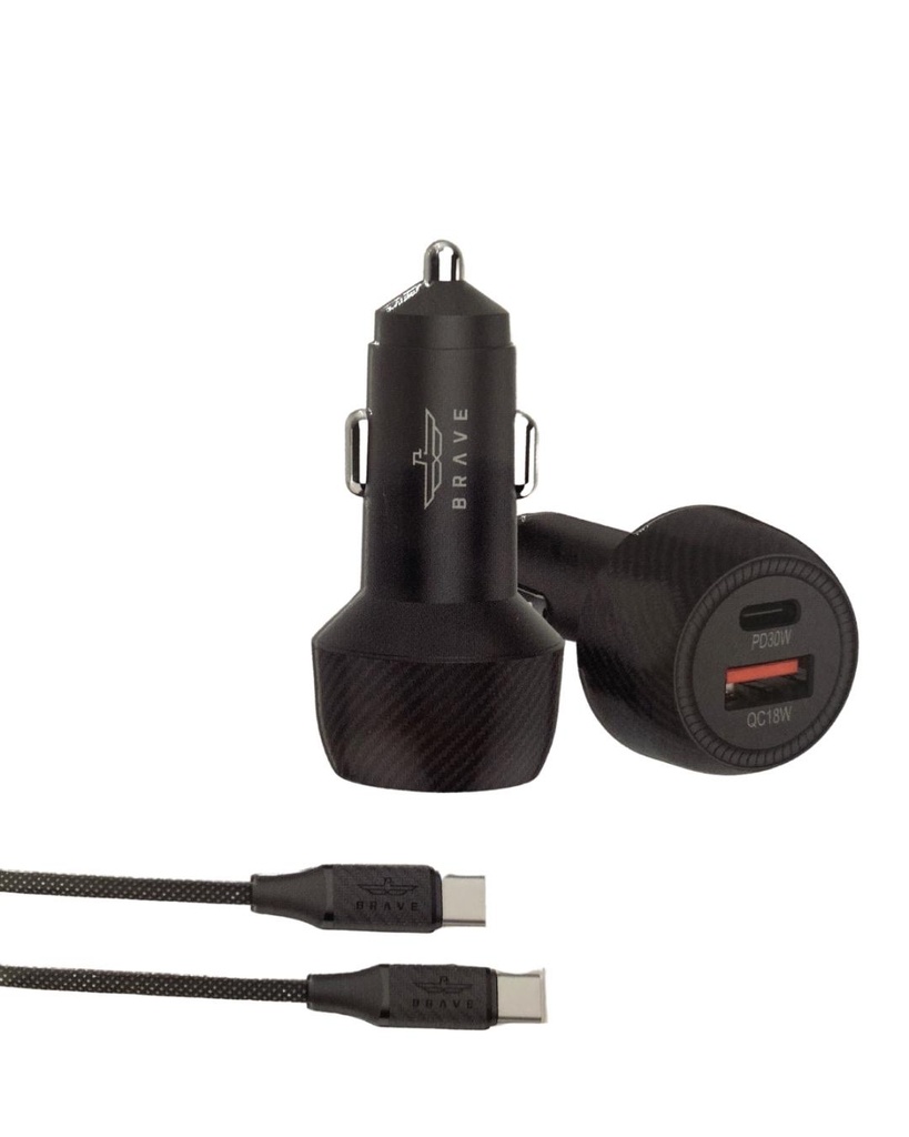 BRAVE 48W QC 3.0&PD Dual Port Car Charger