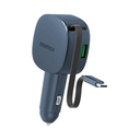 Momax 1-MOVE+ 60W 2-Port Car Charger with Built-in Retractable cable (Grey)