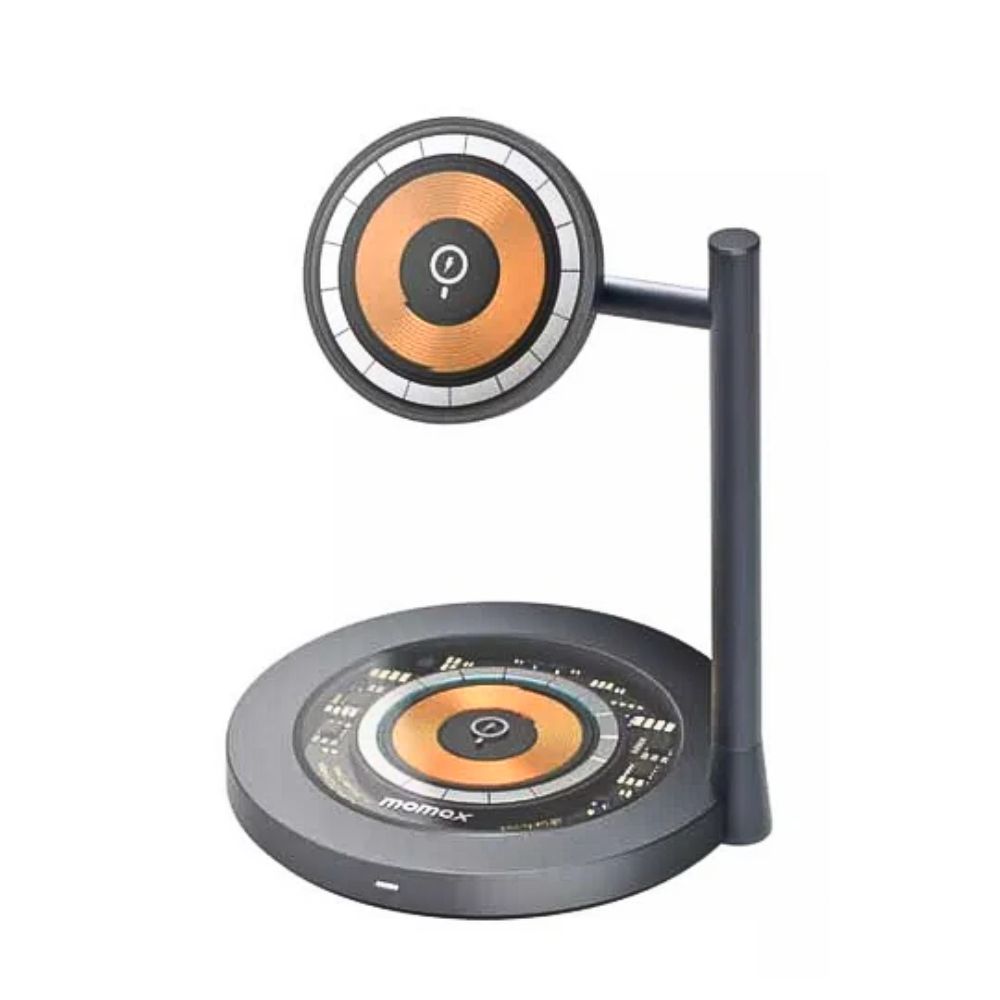 Momax 1-Charge Q.Port Qi2 3-in-1 Magnetic Wireless Charging Stand (Titanium)