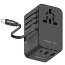 Momax 1-World2 70W 5-Port USB-C AC Travel Adaptor (Black)