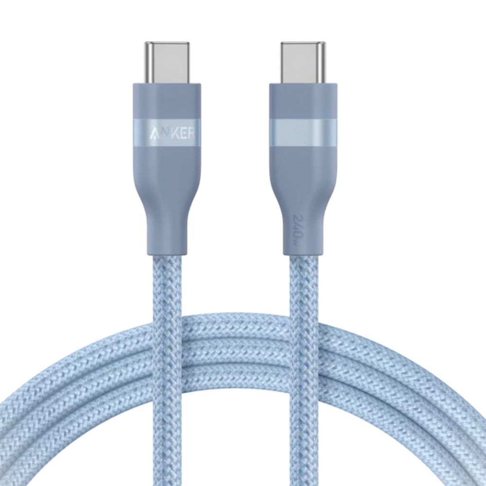 Anker USB-C to USB-C Cable 240W (Upcycled-Braided) (0.9m/3ft) (Blue)