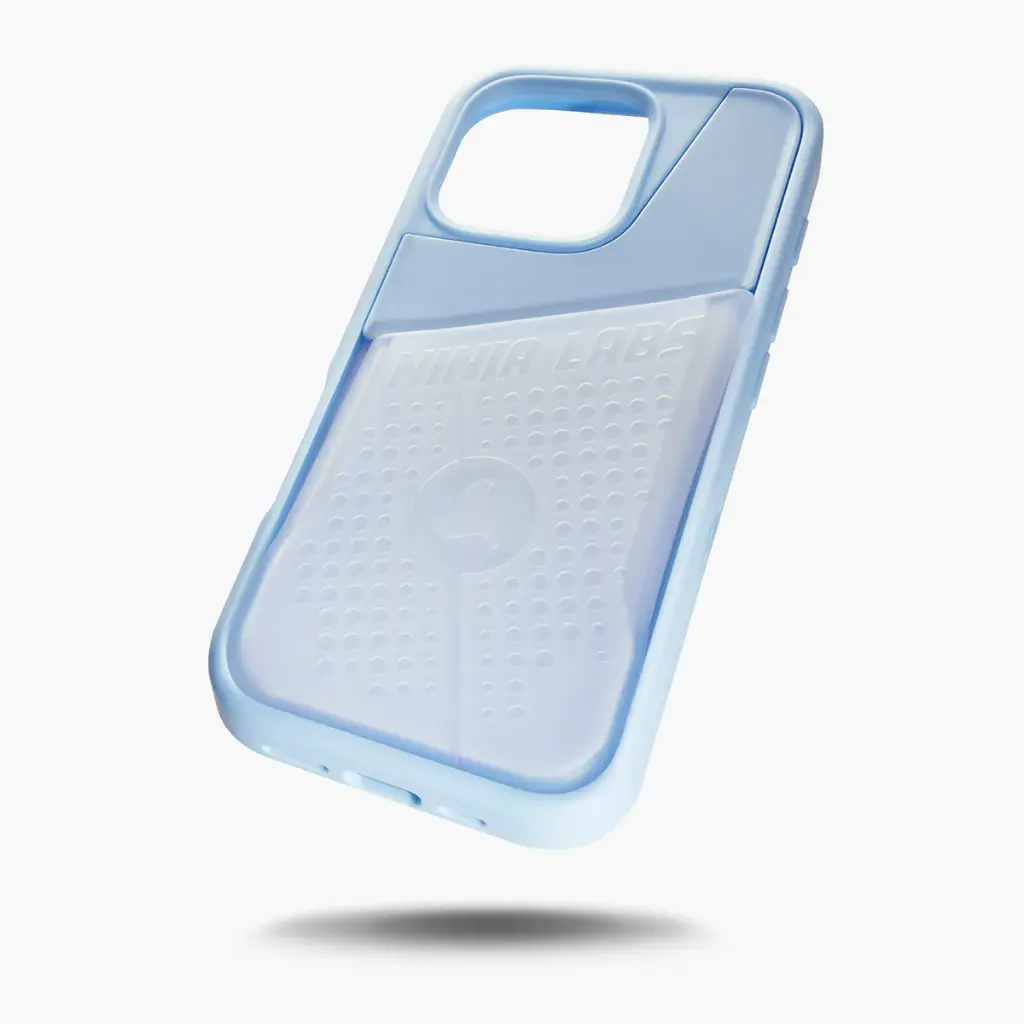 Ninja Labs Flex Pouch for iPhone 16 Pro Case (Baby Blue/Clear)