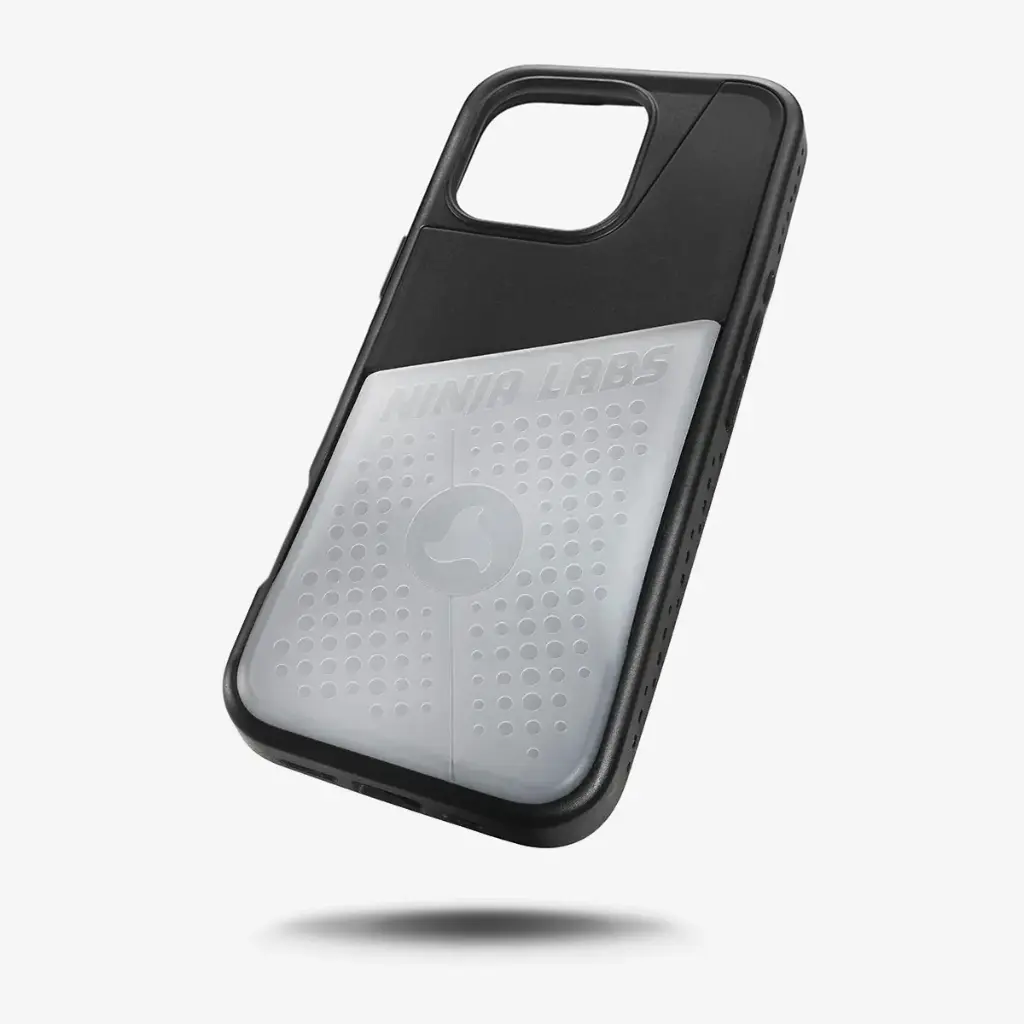 Ninja Labs Flex Pouch for iPhone 15 Pro Case (Black/Clear)