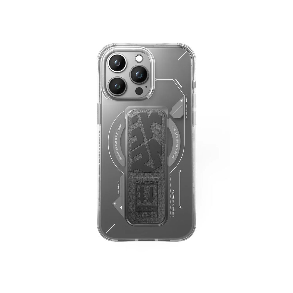 SkinArma Helio MagSafe Case With Grip Stand for iPhone 15 Pro Max (Grey)