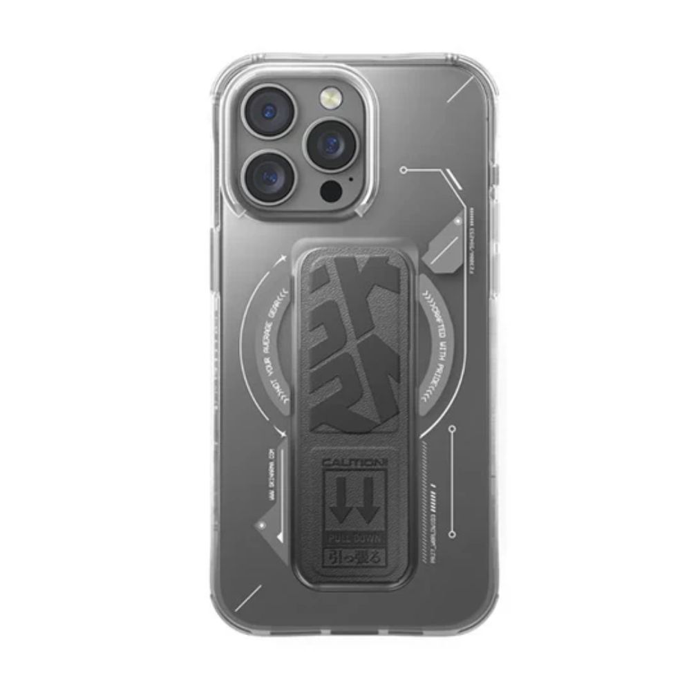 SkinArma Helio MagSafe Case With Grip Stand for iPhone 16 Pro Max (Titanium)