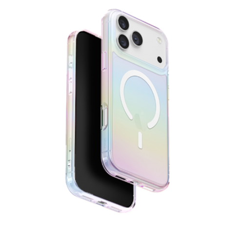Uniq Hybrid Iridescia MagSafe Case for iPhone 17 Pro (Holo Quartz)