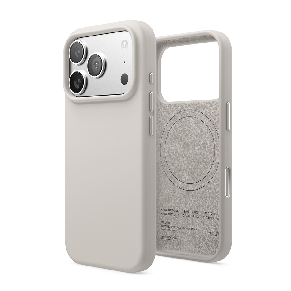 Elago Magnetic Silicone Case for iPhone 17 Pro (Stone)