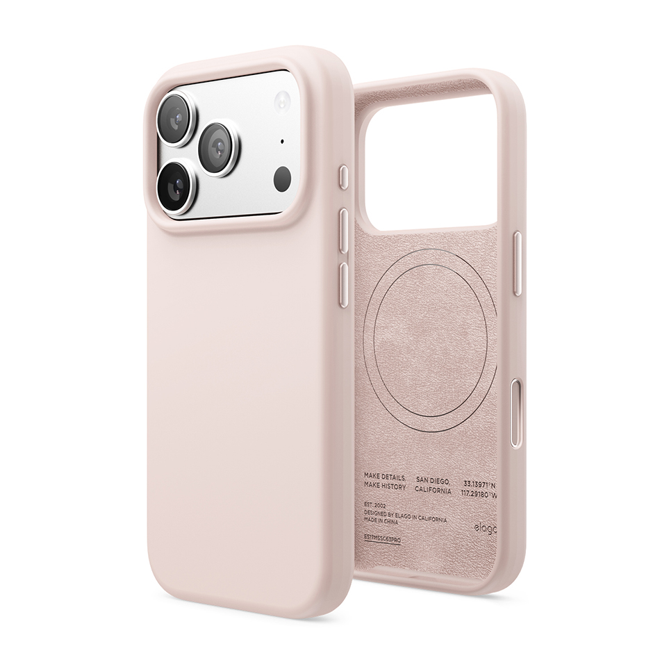 Elago Magnetic Silicone Case for iPhone 17 Pro (Light Pink)