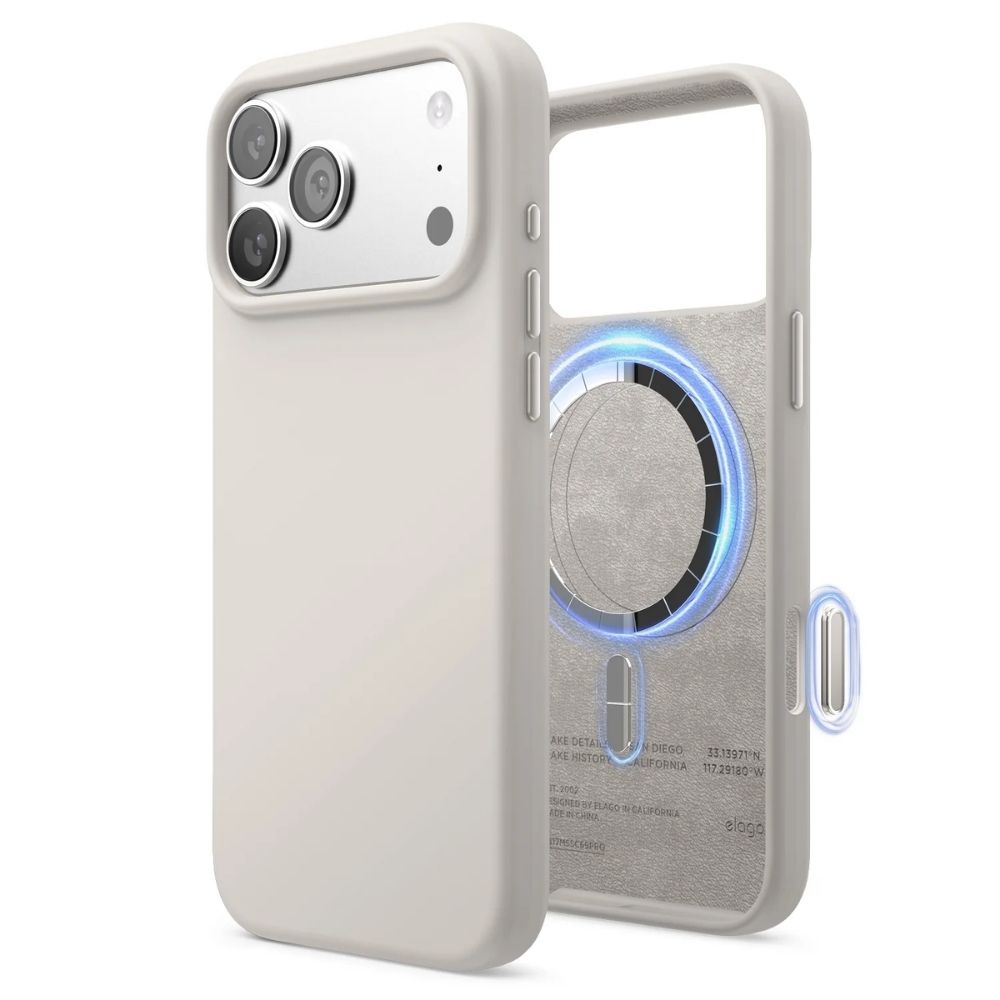 Elago Magnetic Silicone Case for iPhone 17 Pro Max/18 Pro Max (Stone)