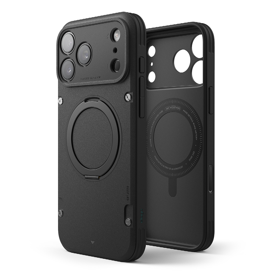 Elago Magnetic Armor Ring Stand Case iPhone 17 Pro Max (Black)