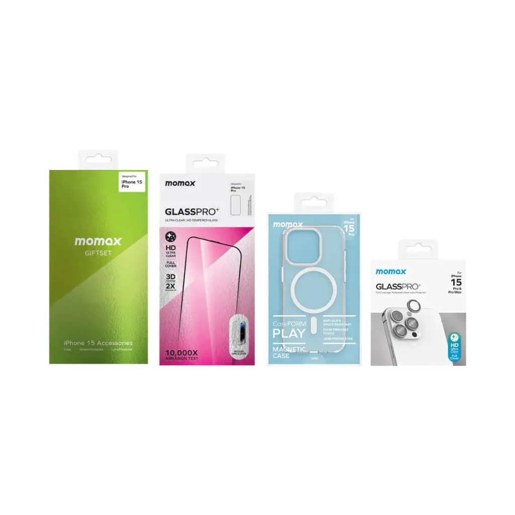 Momax iPhone 15 Pro bundle kit