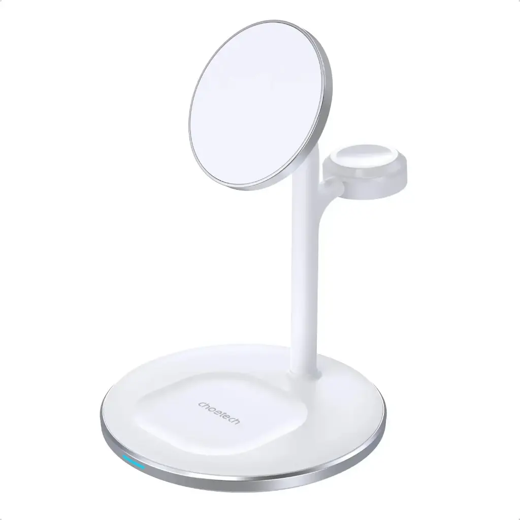 Choetech 15W 3-in-1 Magnetic Wireless Charging Stand (White)