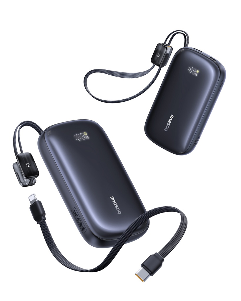 Baseus EnerFill FC21 Qpow3 Ultra Digital Display Power Bank with Detachable Cable 20000mAh 45W (Cosmic Black)