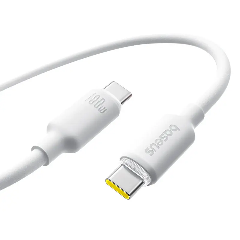 Baseus Foamed Silicone Fast Charging Data Cable USB-C to USB-C 100W 2m (Moon White)