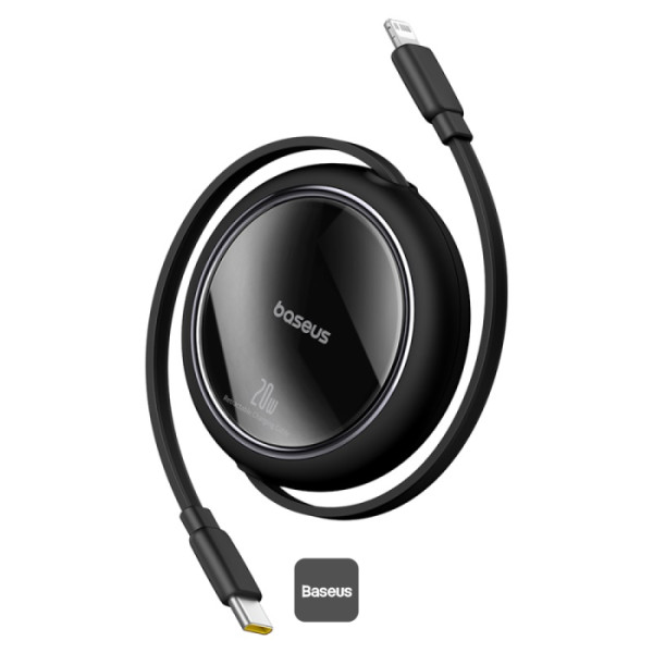 Baseus Free2Pull Retractable Charging Cable USB-C to iP 20W 1m (Cluster Black)