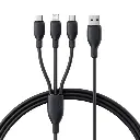 Baseus Ultra-Fast One-for-Three Fast Charging Cable USB-A to M+L+C 1.3m (Cosmic Black)