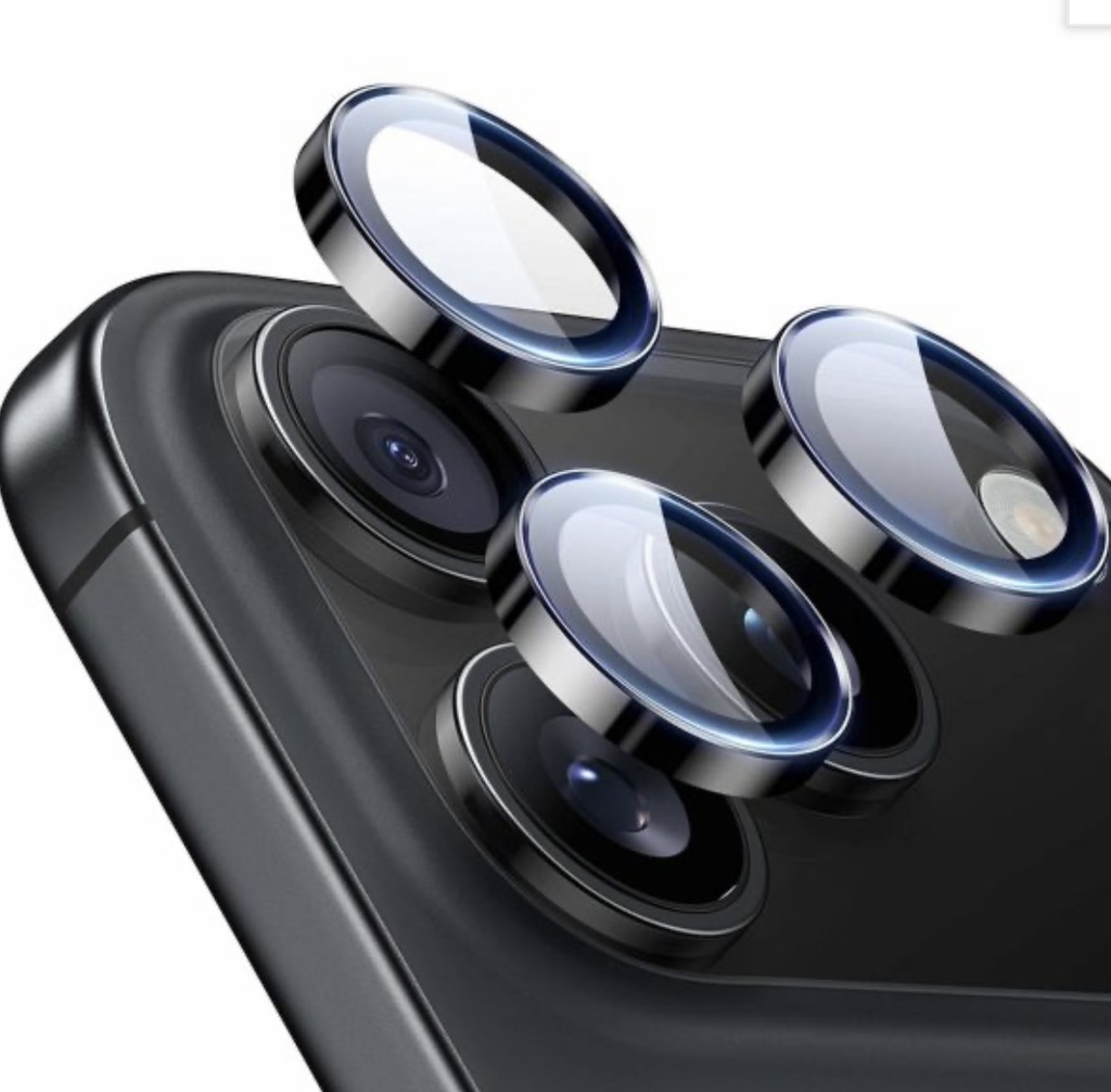 Devia Peak Series Camera Lens Protector for iPhone 16 Pro/16 Pro Max 3pcs (Dark Black)