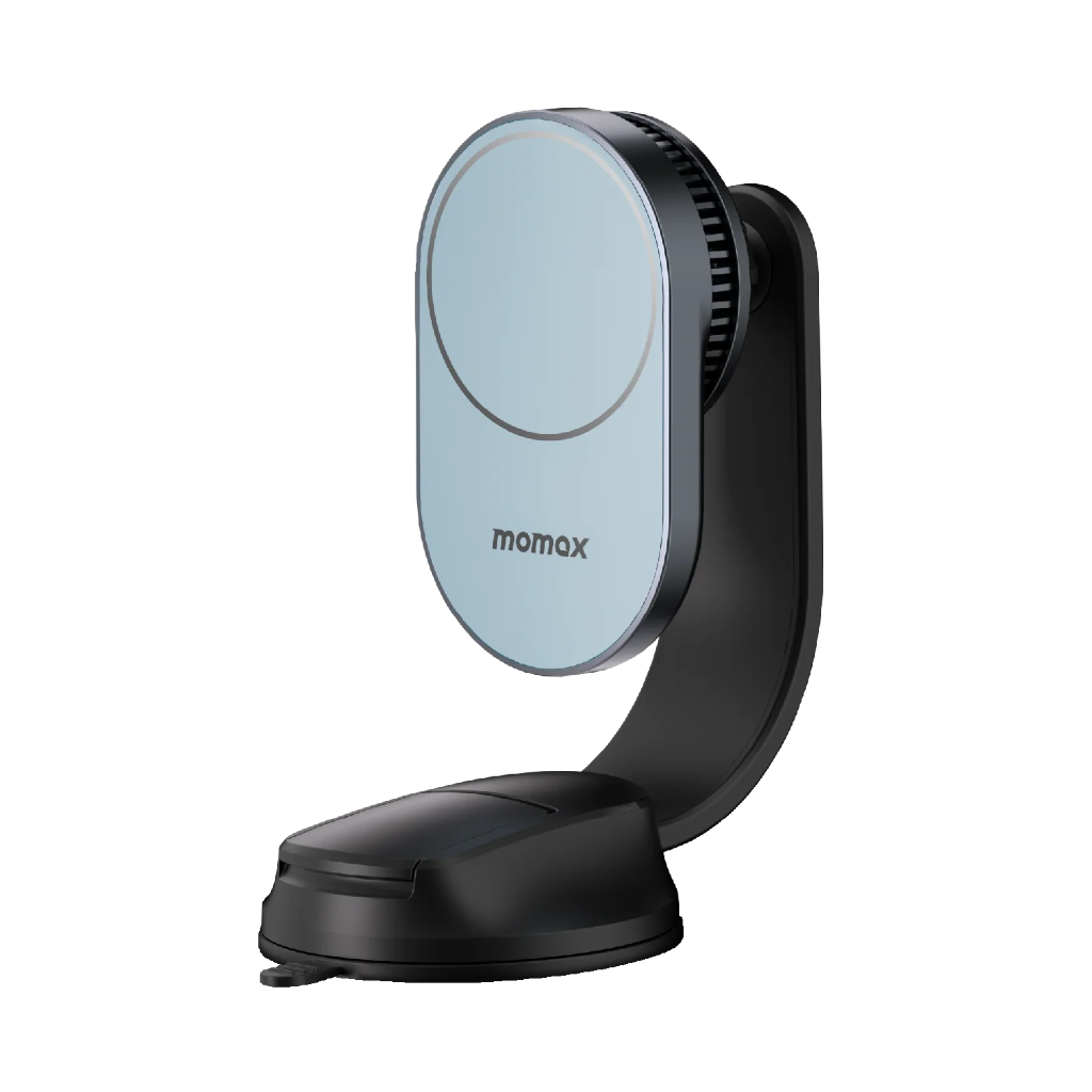 Momax 1-MOVE Q.Mag 25W Magnetic Wireless Charging Car Mount (Dark Grey) + c to c cable + car charger 35W