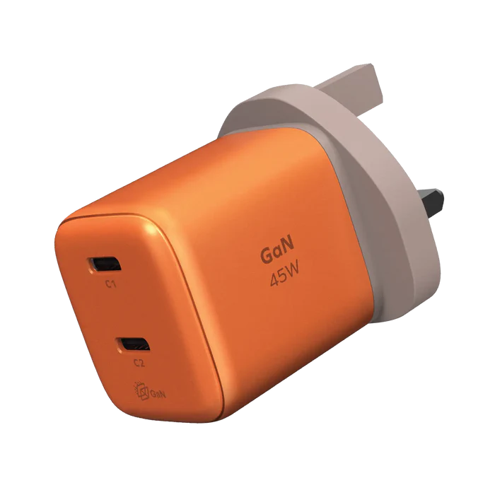 Momax 1-CHARGE 45W 2-Port GaN Charger (Orange)