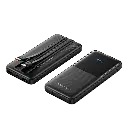 Vention Power Bank 10000mAh with Built-in USB-C and Lightning Cables (Black)