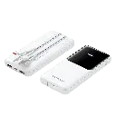 Vention Power Bank 10000mAh with Built-in USB-C and Lightning Cables (White)