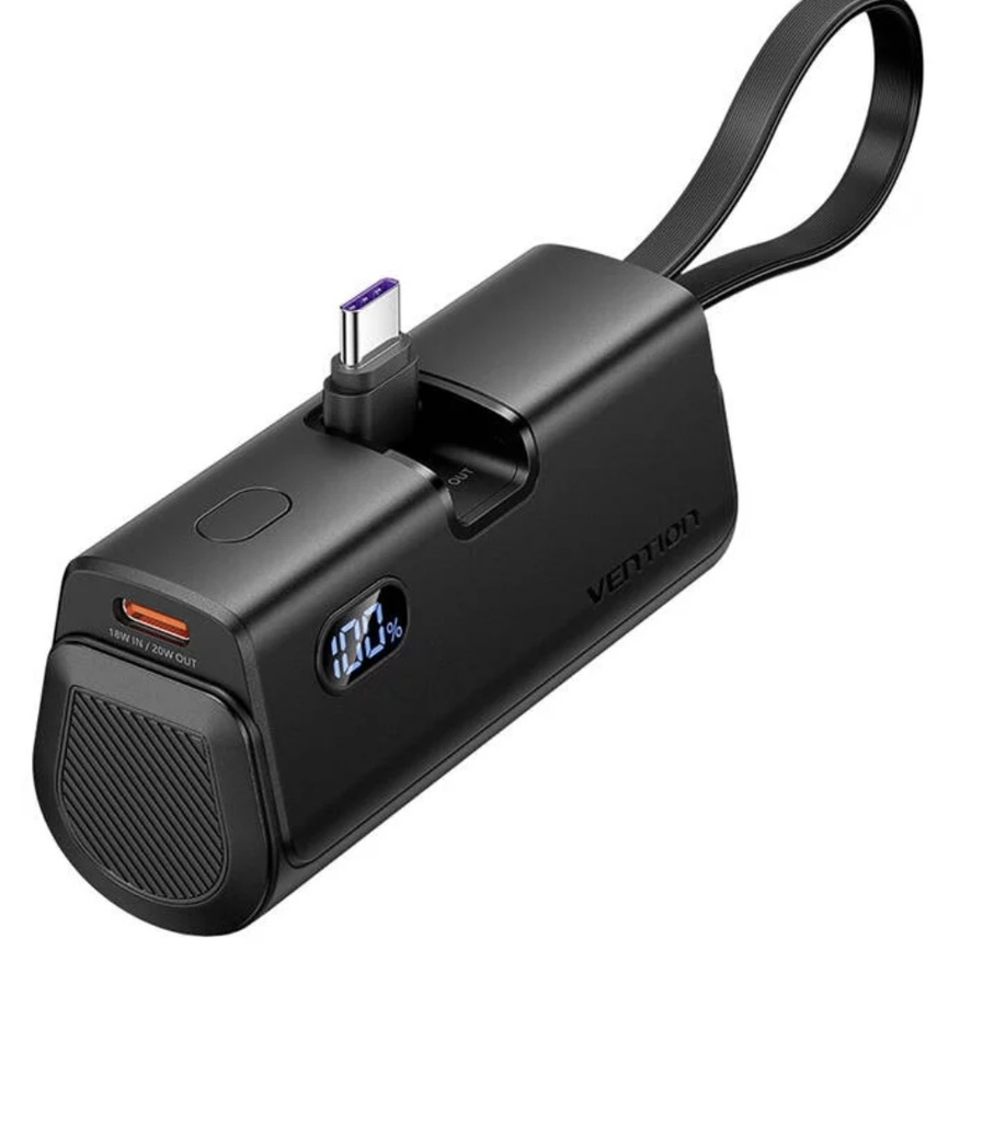 Vention Power Bank LED Display Type-C-Lightning 4800mAh (Black)