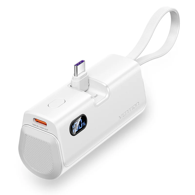 Vention Power Bank LED Display Type-C-Lightning 4800mAh (White)