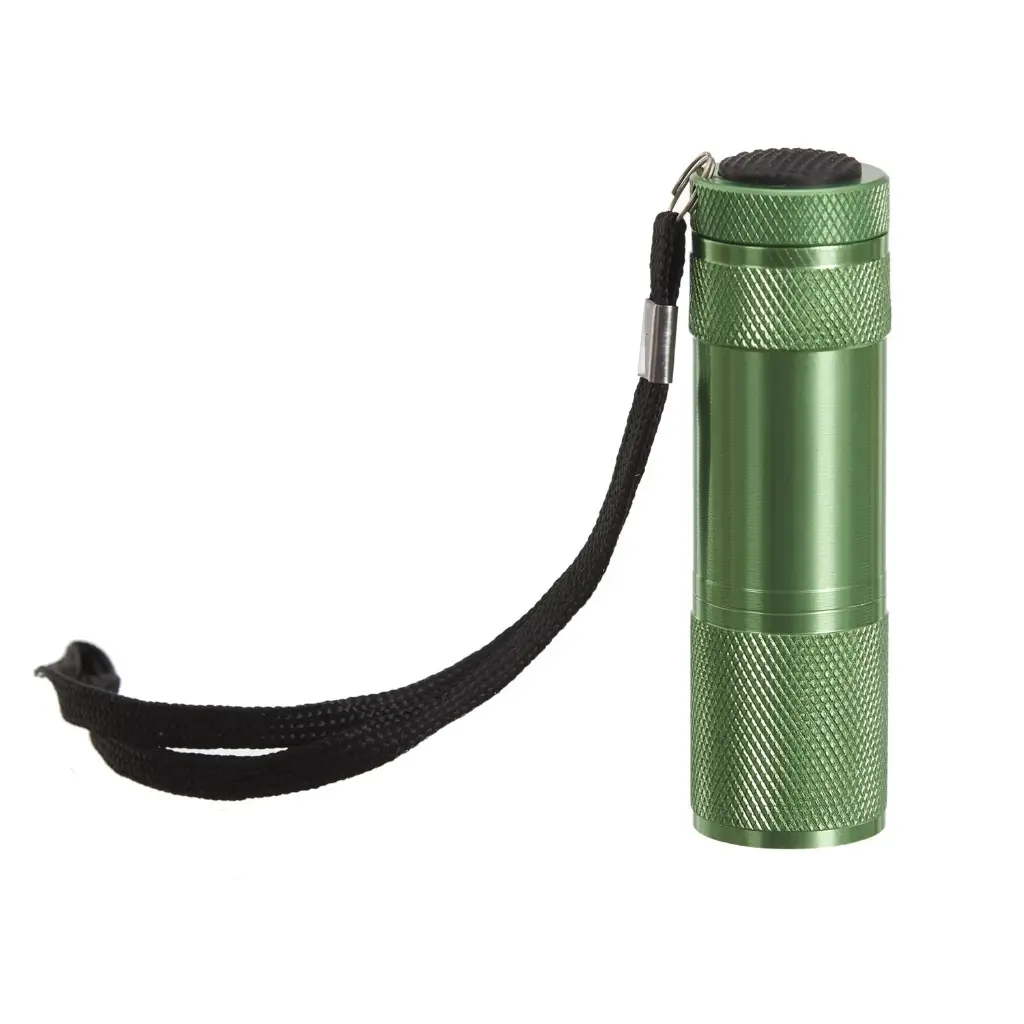 Mini 9 LED Aluminum Flashlight (Green)