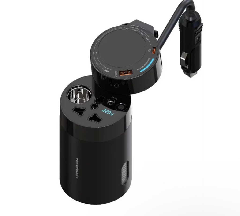 Powerology 200W Universal Car Power Inverter (Black)